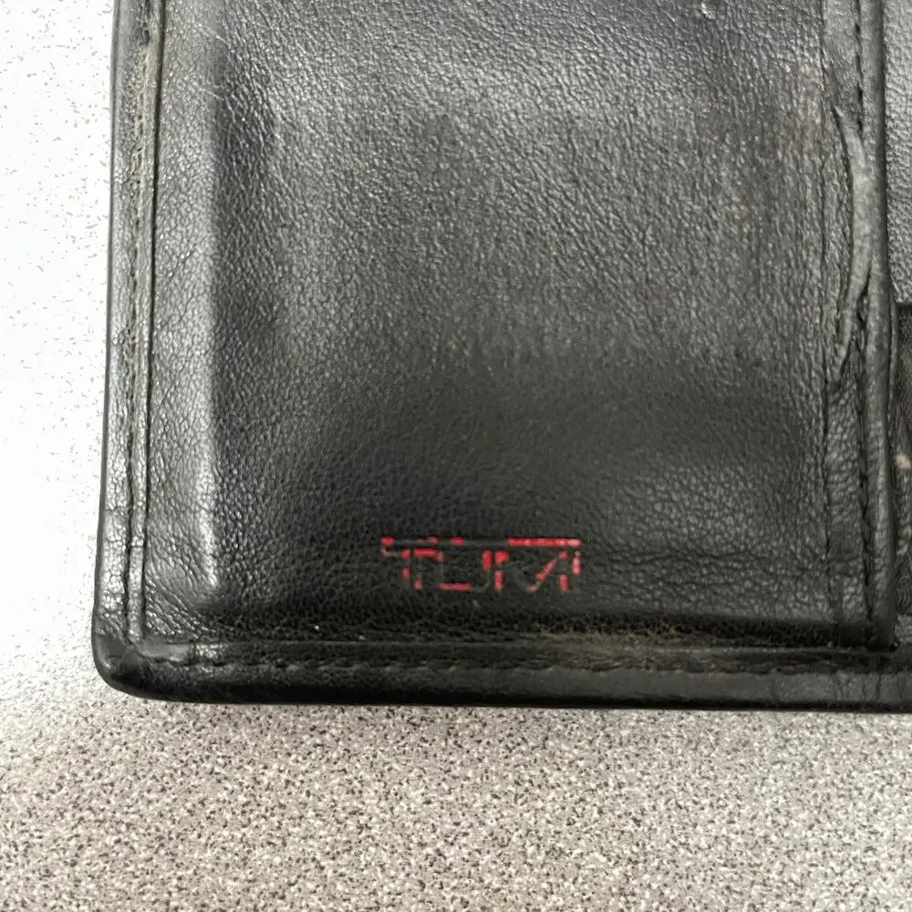 VTG TUMI Leather Wallet Black Nylon PDA Tech Palm Pilot Hand Strap Business